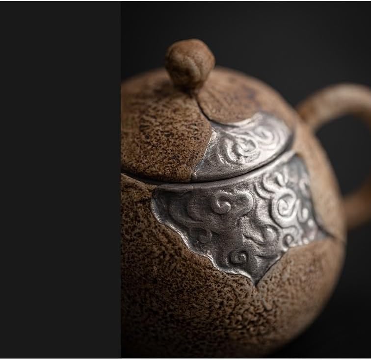 Tea Pots For Loose Tea Old Rock Mud Teapot Handmade Household Retro Teapot Single Pot Japanese Hand-caught Pot Tea Infuser Pot - Image 3