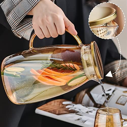 Water Utensils Cold Kettle Set Living Room Glass with Water Cup Nordic Family Hospitality Tea Cup Tea Set Storage (Color : A Size : 4-cup set) - Image 3