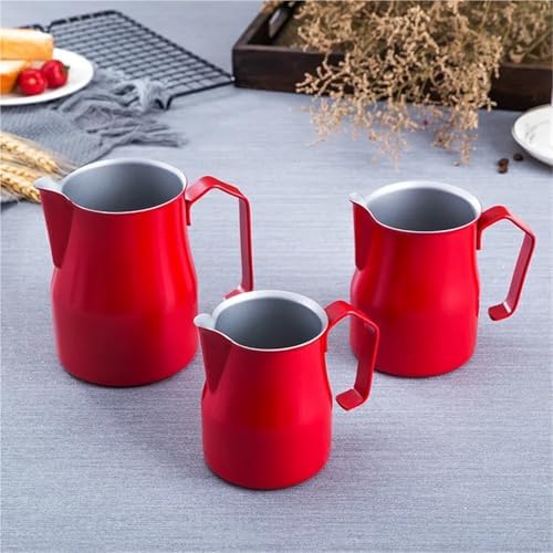 Stainless Steel Milk Frothing Pitcher Pour Over Coffee Kettle Steaming Cup(White,700ml) - Image 6