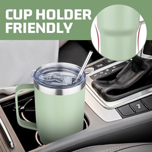 20 oz Tumbler with Handle Stainless Steel Insulated Coffee Tumbler with Lid and Straw Double Wall Vacuum Insulated Coffee Mug Leak Proof Travel Mug Tumbler for Hot and Cold Drink, Mix Color-10 - Image 6