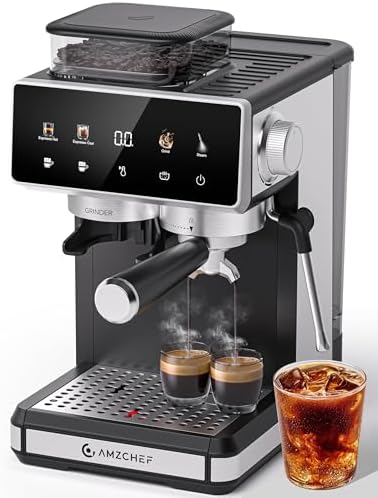 AMZCHEF Espresso Machine with Grinder by AMZCHEF