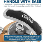 Viking 3-Ply Stainless Steel Tea Kettle, 2.6 Quart Stovetop Hot Water Pot with Tempered Glass Lid, Ergonomic Handle, Induction Ready, Rose Gold - Image 3