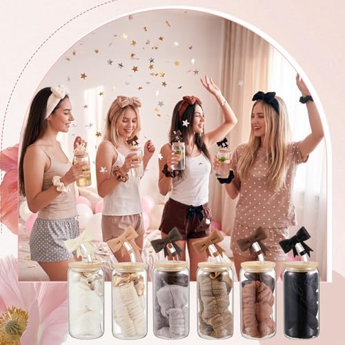 SiliFine 6 Set Neutral Bow Birthday Gifts Spa Sleepover Slumber Party Favor - Image 4