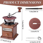 Customizable Wooden Manual Coffee Grinder Set Hand Crank Mill with Removable Bin Dust Cover & Scoop Personalized Nameplate Gift for Camping, Home, Travel - Image 2