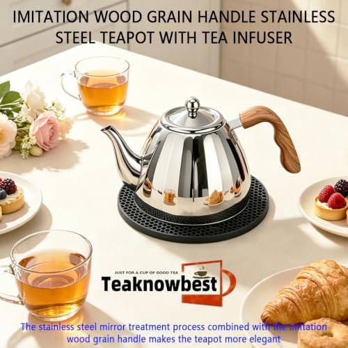 1500ml Small Teapot, Stainless Steel Tea Pot With Removable Infuser ﻿ - Image 2