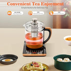 1.8L Electric Kettle 18 Menus Glass Kettle Tea Maker Machine Glass Teapot Electric Water Kettle with Temperature Control,110V,Brown - Image 3