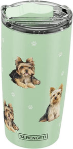 SERENGETI Yorkie 20 Oz. Stainless Steel, Vacuum Insulated Tumbler with Spill Proof Lid - 3D Print - Insulated Travel mug for Hot or Cold Drinks (Yorkie Tumbler) by ESPETS