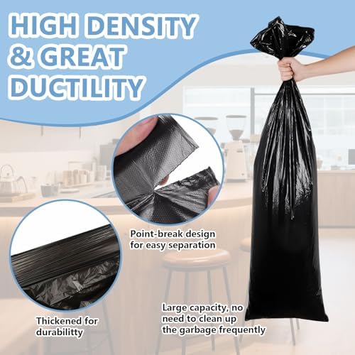 Espresso Knock Box Garbage Bags for Commercial Floor Standing coffee knock box Large trash bags for Coffee Grounds for Shop, Bar, Kitchen (4Roll/100pcs) - Image 3