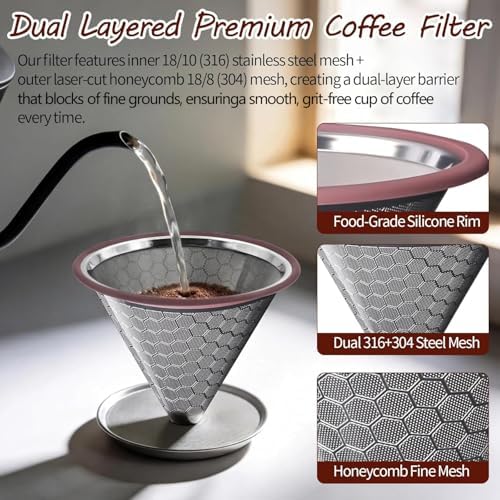 Chemex Coffee Filter – Double Layer 600 Mesh Stainless Steel - Image 4