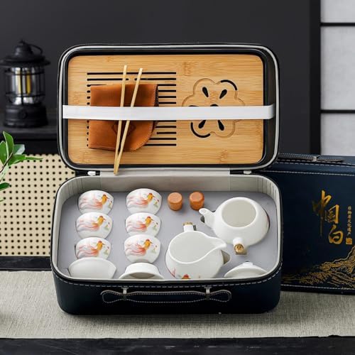 Chinese Tea Set Traditional, Chinese Gongfu Tea Set with 6 Cups, Kung Fu Tea Set for Adults (JYMT Sidehandle6) - Image 6