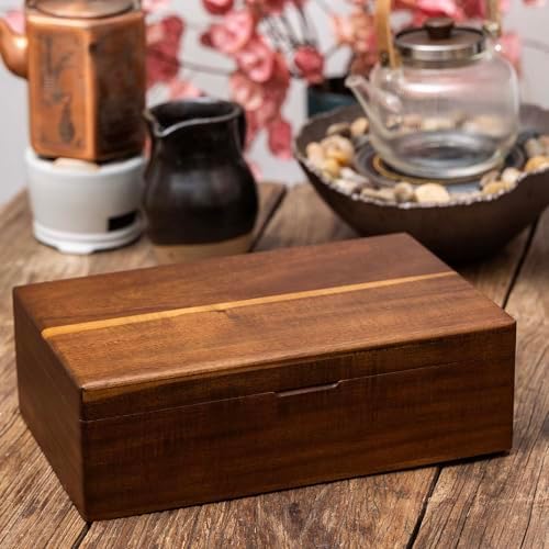 Acacia Wooden Tea Bag Organizers, Tea packet Storage Boxes, Tea Caddy for Tea Bags Chest, Teabag Holder Containers, Teabox Station Display, Organizador De Tes Caja Para Te, 8 Compartments - Image 5