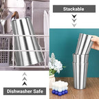 Stainless Steel Cups, 16 oz Insulated Tumbler, 4 Pack Double Wall Unbreakable Stackable Water Tumblers Insulated Metal Cup Premium Drinking Glasses for Travel Camping Home Outdoor - Image 5