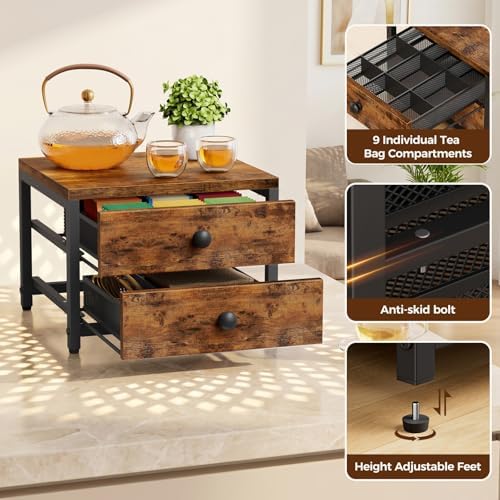 Plaviya Tea Bag Organizer and Storage with 2 Drawers for Countertop - Image 6
