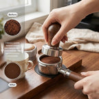 53.3mm Espresso Tamper | Fits 54mm Breville Barista Espresso Portafilter | Thickening Base Walnut Handle Tamper Tools for Espresso Machine | Espresso Machine Accessories - Image 2