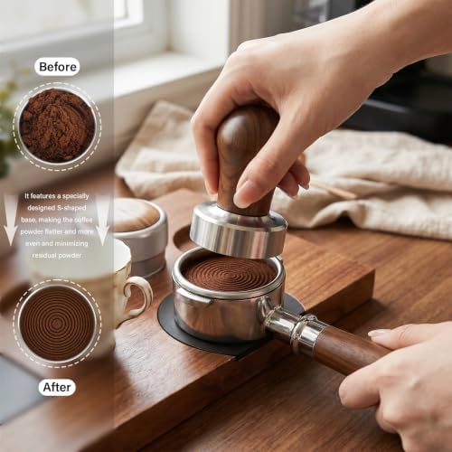53.3mm Espresso Tamper | Fits 54mm Breville Barista Espresso Portafilter | Thickening Base Walnut Handle Tamper Tools for Espresso Machine | Espresso Machine Accessories - Image 2