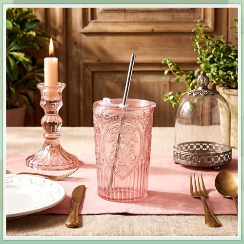 Wiwiqing 12 Set 16oz Vintage Tumbler with Lid and Straw Bulk, Pink - Image 4