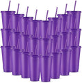 Amyhill 24 Pcs 24 oz Reusable Cups with Lids and Straws, Purple by Amyhill