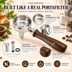 58mm Tea Portafilter, Adjustable 3-9 Bar Pressure, Walnut Handle - Brew Tea Concentrate for Milk Tea, Boba or Low-Pressure Pour-Over Style Coffee, No Grinder Needed, Fits E61 Machines - Image 5