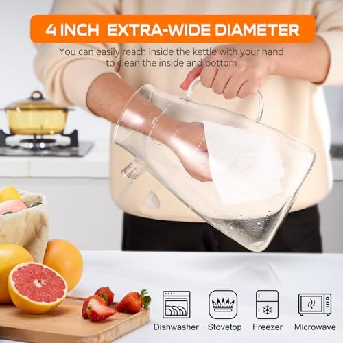 1 Gallon 128oz Glass Pitcher,Water Pitcher with Full Seal Lid and Spout, Glass Carafe for Hot/Cold Drink, Water Jug for Iced Tea, Coffee, Juice, Milk, Beverage - Image 7