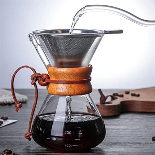 Cafetera Glass Coffee Kettle with Stainless Steel Filter Drip Brewing Hot Brewer Coffee Pot Dripper Barista Pour Over Coffee Maker 400ml - Image 2