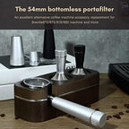 54mm Bottomless Portafilter,Espresso Bottomless Portafilter with 3 Ear,with Silicone Ring and Filter Basket,Anti-Slip Alloy Handle,for Breville870/875/878/880 Coffee Machine - Image 6