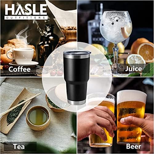 HASLE OUTFITTERS 30oz Stainless Steel Tumbler, Double Wall Vacuum Insulated Travel Mug Tumbler, Durable Insulated Coffee Mug, Gift Box Set (Black, 12) - Image 5