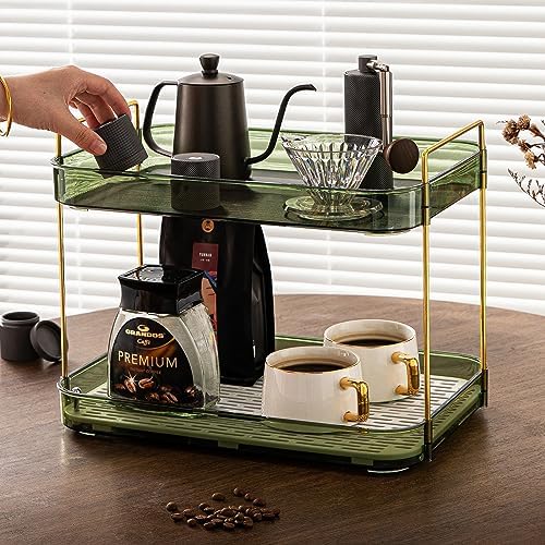 Seoneiro Whiskey Tray, Glass Cup Rack, Mug Holder, Coffee Cup Organizer, Bathroom Countertop Organizer with Drain Board Wine Glass Decorative, Food Tray, Kitchen Spice Rack - Image 5