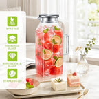 Aofmee Glass Pitcher with Lid for Fridge, 68oz Square Iced Tea Pitcher - Image 3