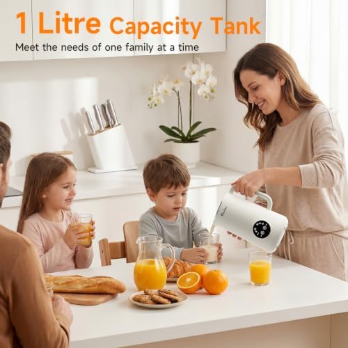 IAGREEA Nut Milk Maker Machine, 35oz Soy/Almond/Oat Milk/Juice Maker, White - Image 3