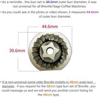 44.6mm Coffee Grinder Conical Burr Set Compatible For Breville/Sage Espresso Machines Household Electric Coffee Grinder Machine Replacement SUS420 Conical Burr Part Accessories Maintenance - Image 3