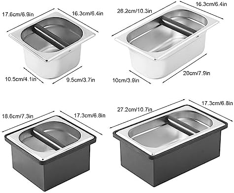 Coffee Knock Box, Coffe Ground Knock Conatiainer, Rubber Coffee Residue Box with Removable Container, Coffee Ground Residue Bucket, Large Coffee Waste Bin for Home Coffee Bar(L) - Image 2