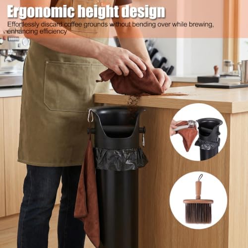 HOMEE 18L Floor Standing Espresso Coffee Knock Box with 25 Garbage Bags - Image 5