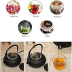 Cast Iron teapot,Classic Tea Kettle,Cast Iron Tea Pot,Teapot Japanese Tetsubin Cast Iron Tea Kettle with Stainless Steel Infuser Black(Size:600ML) (Color : Black, Size : 1200ML) - Image 6