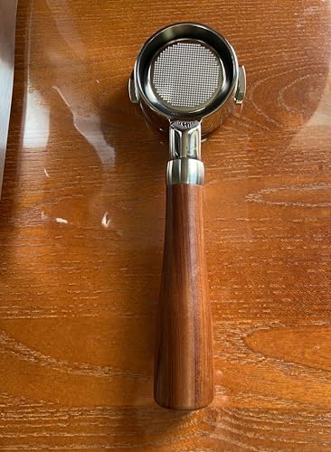 58mm Bottomless Portafilter Fits E61 Grouphead Espresso Machine Stainless Steel Naked Portafilter Along with Espresso Filter Basket Coffee Bottomless Handle-Wooden - Image 2