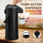 Coffee Carafe for Keeping Hot - Black 102 OZ Coffee Dispenser with Pump - Image 3