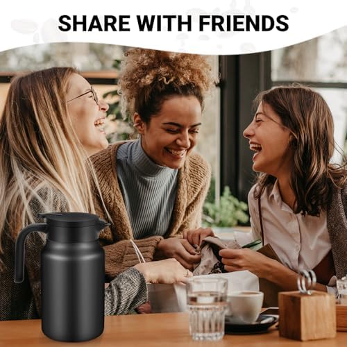 Insulated Coffee Carafe, 51 oz, Keeps Hot for 12H, Black - Image 6