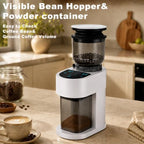 Electric Conical Burr Coffee Bean Grinder,with adjustable 52 settings,White - Image 4