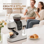 20 Bar Espresso Machine with Grinder & Steam Wand - Semi Automatic Coffee Maker, NTC Intelligent Temp Control, 58mm Stainless Steel Portafilter, One-Touch Panel for Home Barista (Removable Water Tank) - Image 2