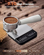 Tuni Rechargeable Mini Coffee Scale, Automatic Precise Timing Scale, Black - Image 3