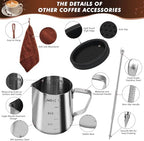 Y-Step 58mm Espresso Accessories Kit 25 PCS, Espresso Tamper Kit Coffee Tamper Set, 58mm Espresso Tamper with Spring Loaded Calibrated, Espresso Puck Screen, Dosing Funnel, WDT Tool, Latte Art Kit - Image 6