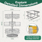 EsLuker.ly Tea Bag Holder Organizer for Counter, 3 Tier Metal Silver - Image 5