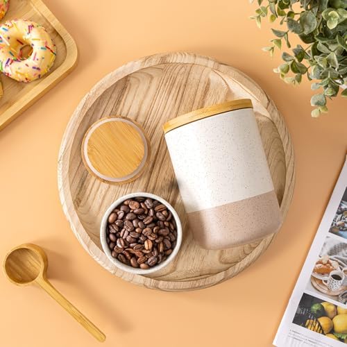 Kitchen Canister Set of 3, Large Ceramic Food Storage Containers with Lids - Image 6