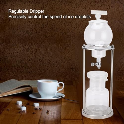 Cold Brew Drip Tower, Glass Filter, Stainless Steel Adjustable Dripper with Reusable Design, Ideal for Home Kitchen, 600ml - Image 5