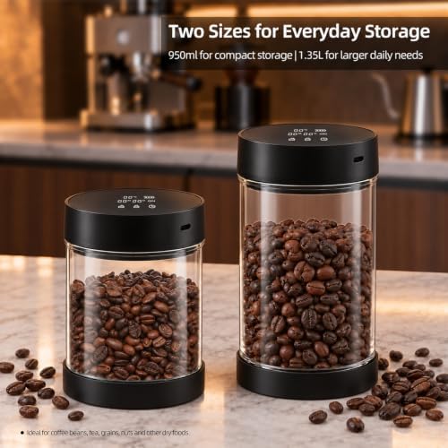 Auto Vacuum Coffee Canister - 950ML Airtight Coffee Bean Storage Canisters - Image 6