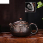 Tea Pots For Loose Tea Chinese Hand-carved Dragon Pattern Teapot, Portable Outdoor Large-capacity Tea Set, Teapot, Tea Set, Coffee Pot, Household Tea Ceremony Supplies Tea Infuser Pot - Image 2
