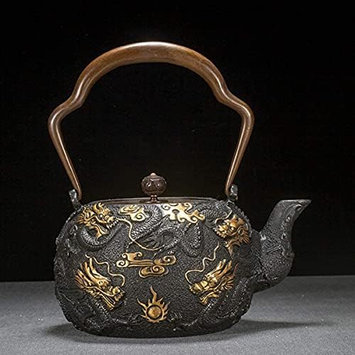 Cast Iron Teapot Tetsubin Tea Kettle 1.3L - Gilding Nine Dragon Pattern to Keep Tea Warm - Image 6