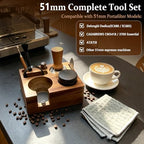 9PCS 51mm Espresso Accessories Kit with Wood Tamping Station - Image 2