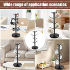 360° Rotating Mug Holder - 8 Hooks Wooden Tree | Countertop Storage - Image 3