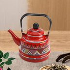 Enamel on Steel Whistling Tea Kettle, Kitchen Stovetop Teakettle for Brewing Tea and Coffee, VintageTea Pot for Living Room Decorations Domestic (White 2.5l) - Image 7