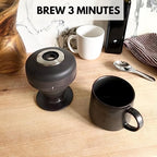 Single Serve 8oz Coffee French Press | No Coffee-Plastic Contact | Stainless Steel Filter | Portable for Home, Camping, Travel, Outdoors | Immersion Brewer/Maker for Full Flavor (Black) - Image 5